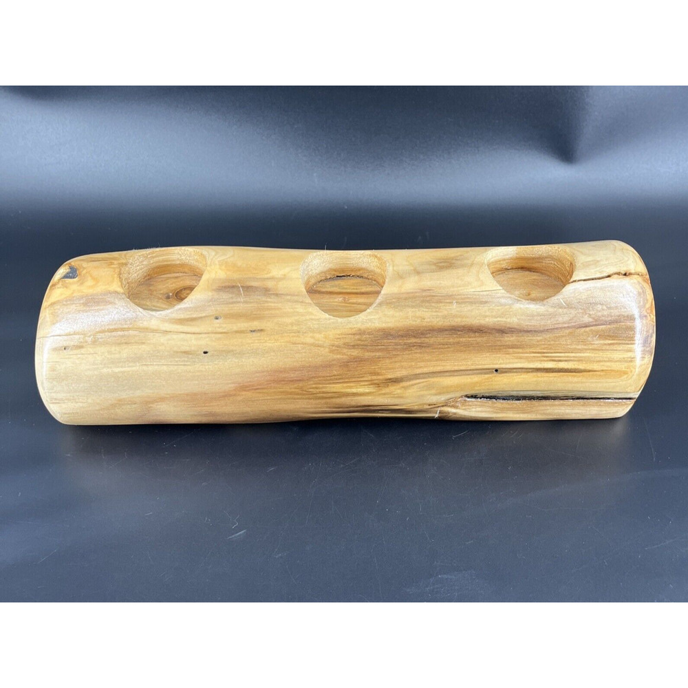 Rustic Wood Log Firewood Tea Light Candle Table Centerpiece Farmhouse Primitive